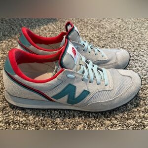 New Balance 620 Red and Teal Sneakers
